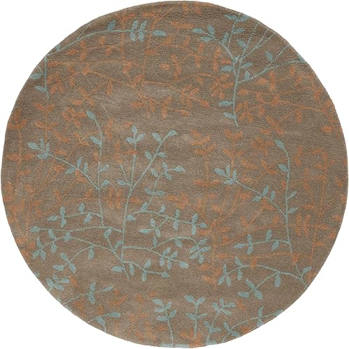 Miniatura 8 de SAFAVIEH Soho Collection SOH733A - Alfombra redonda de lana y viscosa de 6 pies, hecha a mano, color verde y multicolor Verde, multi color,Marrón