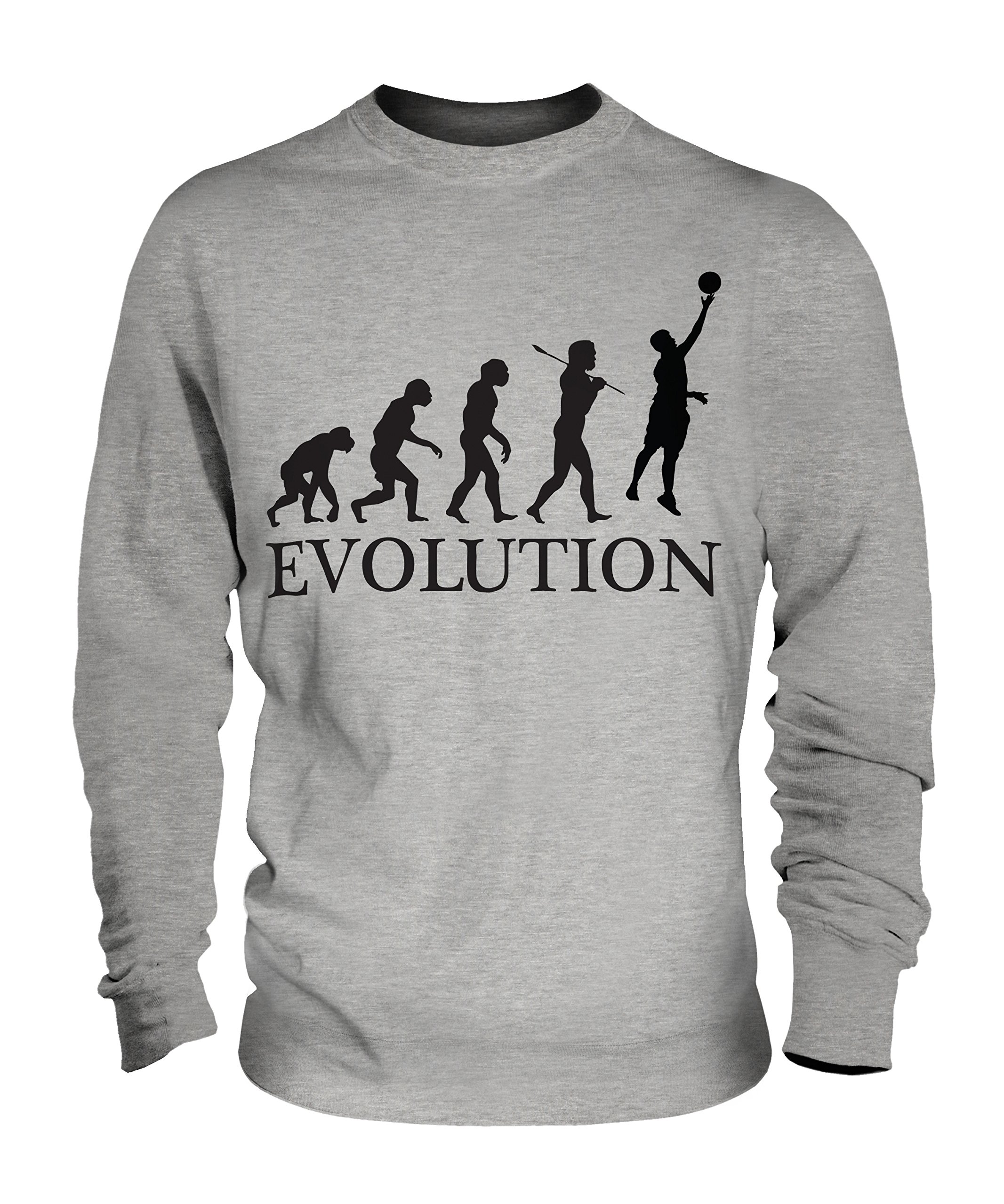 Candymix - Netball Evolution of Man - Bluza unisex Męski damski sweter sweter top, Szary melanżowy, 3XL