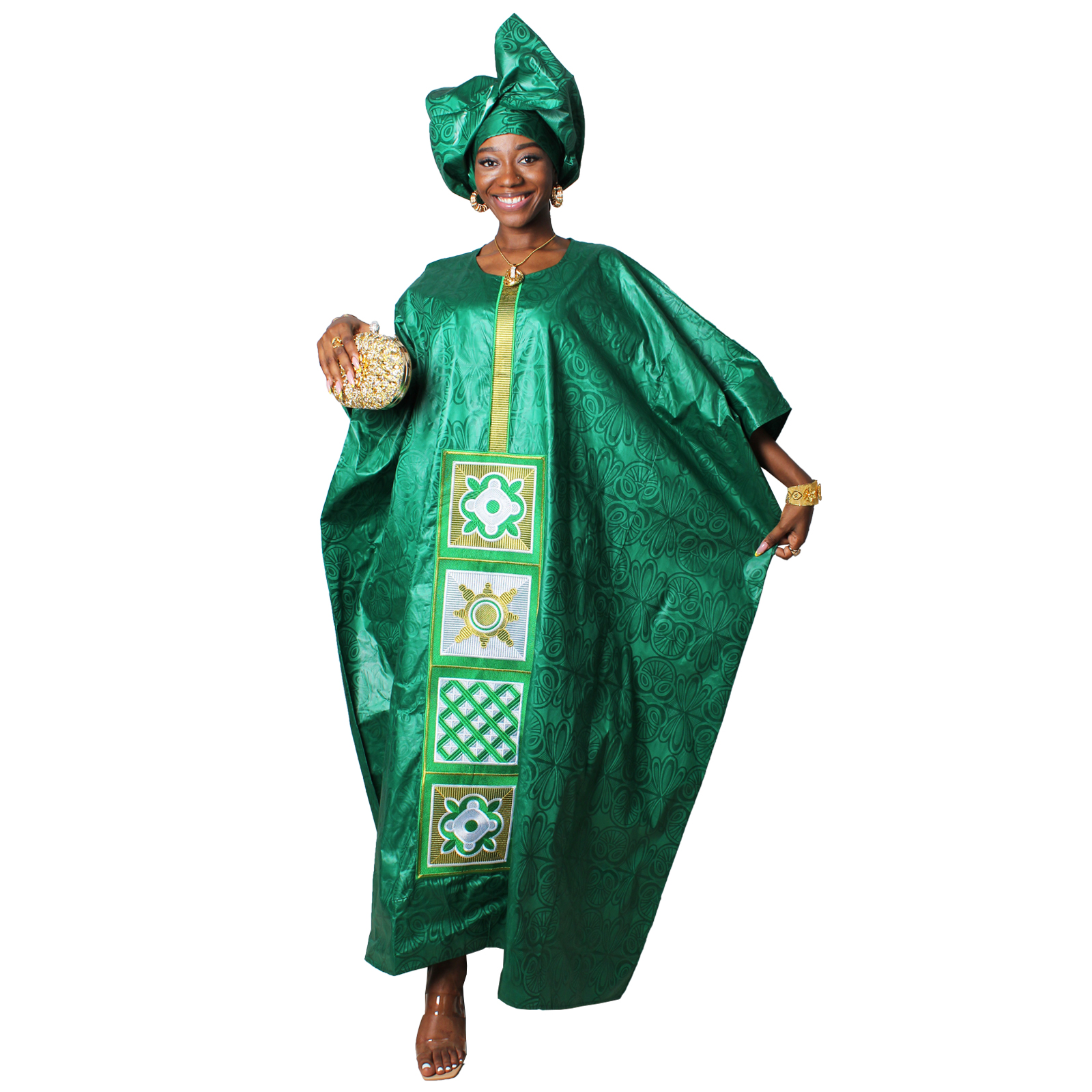 slim fit dress slacks Molade Green Aso-Oke Dress main image 0