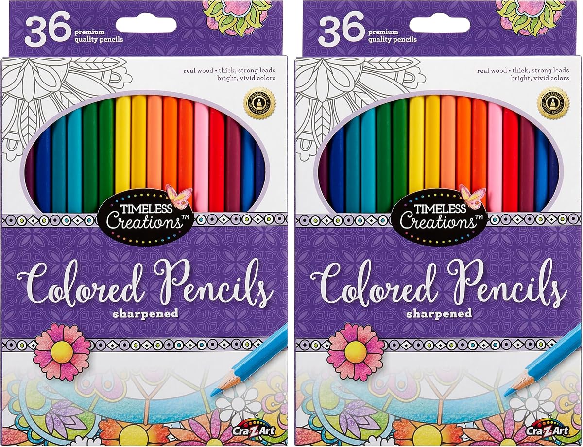 Cra-Z-Art Timeless Creations Coloración para adultos: lápices de colores de 36 quilates (10455-24) (paquete de 2)