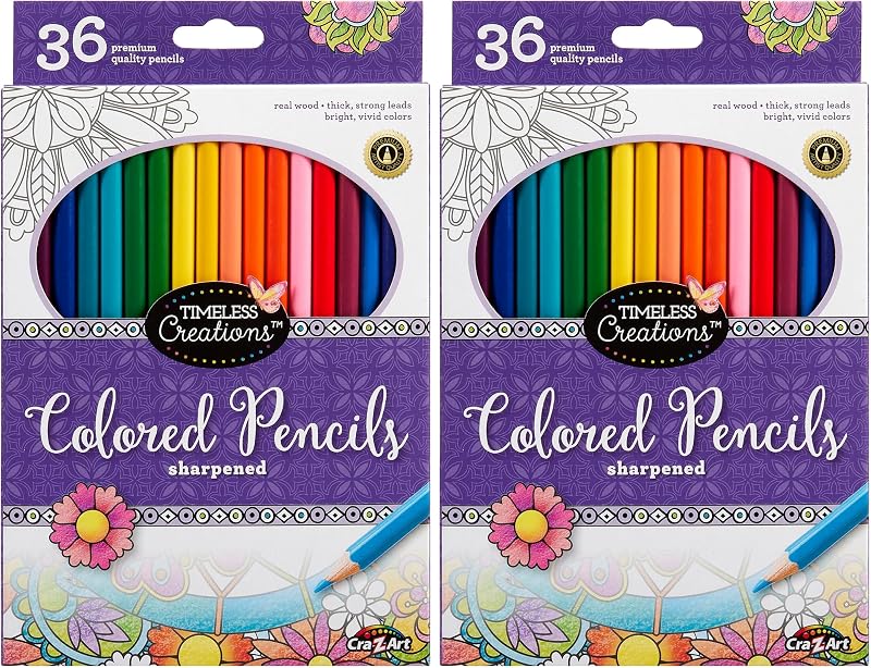 Cra-Z-Art Timeless Creations Coloración para adultos: lápices de colores de 36 quilates (10455-24) (paquete de 2)
