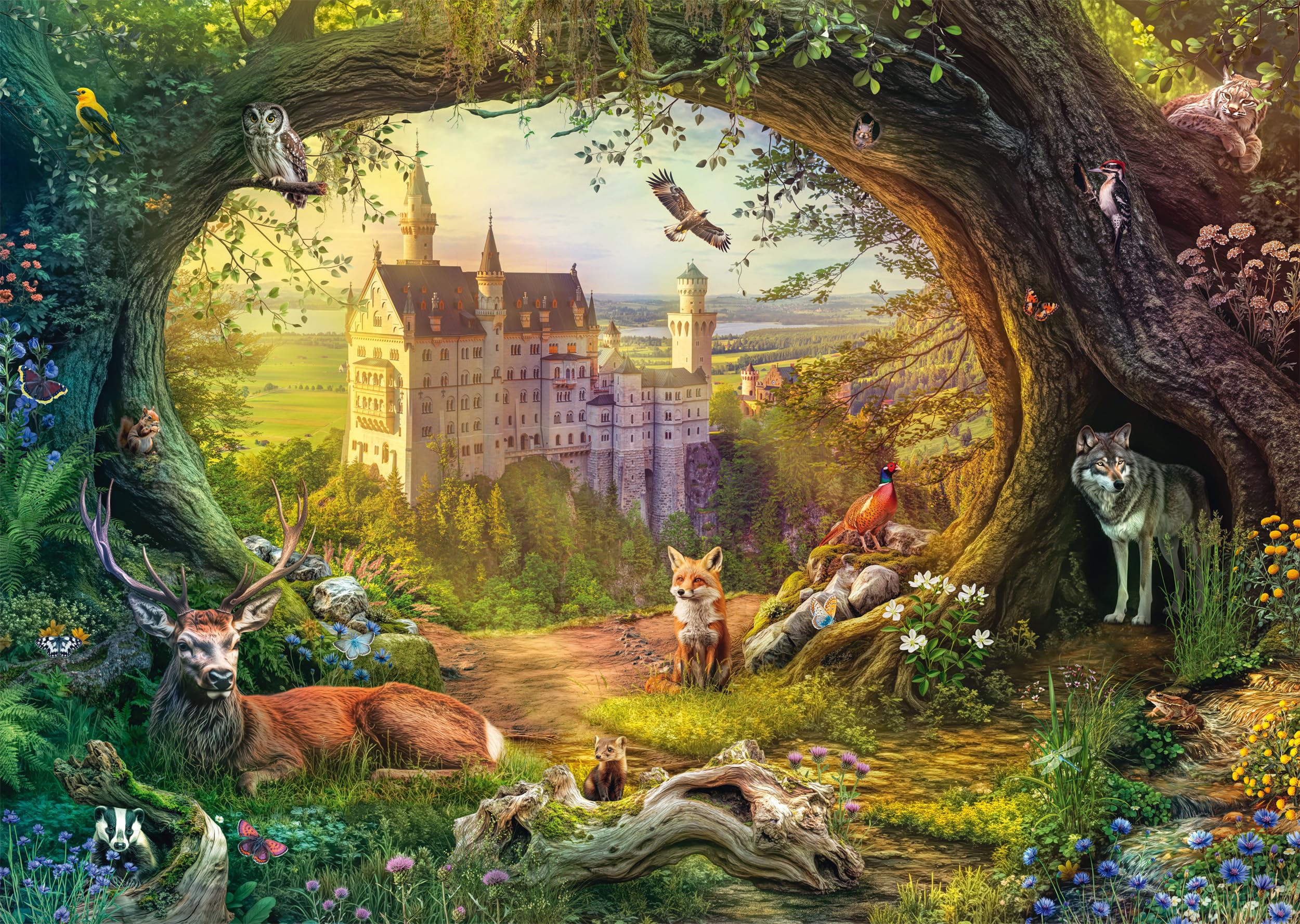 Schmidt Spiele 58878 Fairytale Castle in Forest Magic, 1000 Piece Puzzle