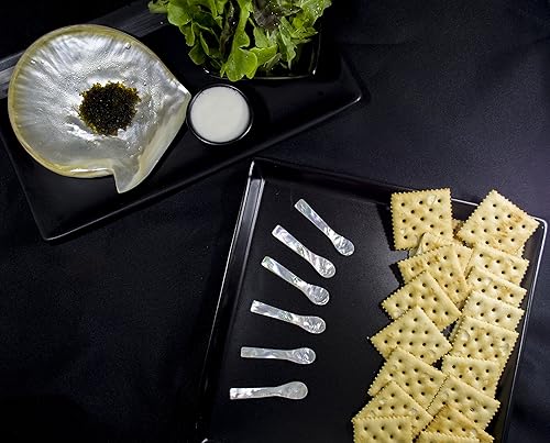 Miniatura 47 de Cuchara de caviar de nácar artesanal (1 unidad, 2.5 pulgadas)