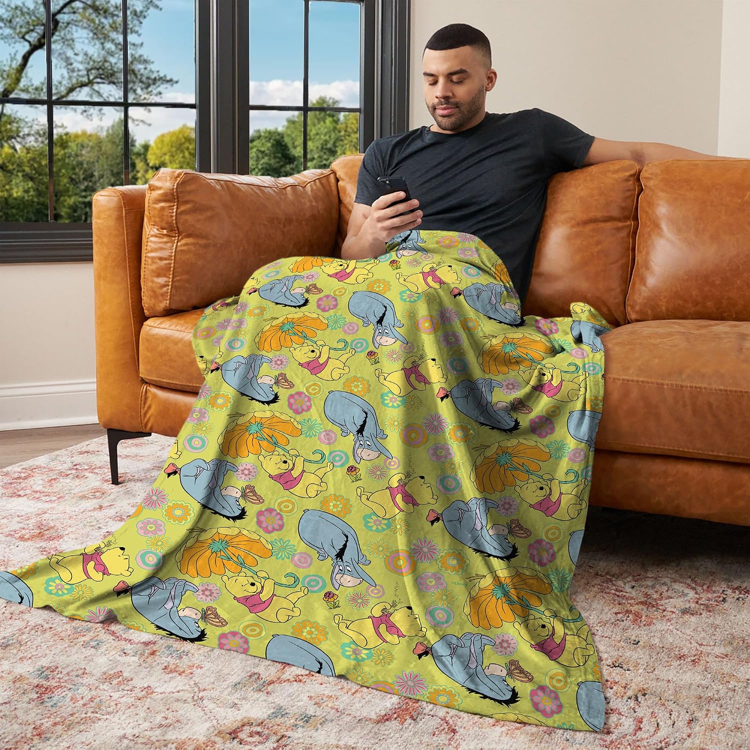 Northwest Winnie The Pooh Dreamy Days Silk Touch Throw Blanket 50x60 Inches