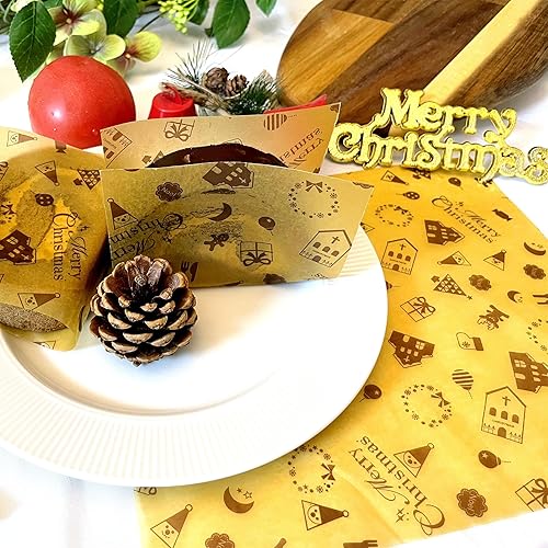 Miniatura 3 de Suiwen 150 hojas de papel encerado de Navidad para envoltura de alimentos, papel de cera de seda de Navidad para galletas de caramelo, papel de