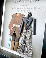 Vista 3 de Personalized Star Wars Wedding Gift, Paper First Anniversary Gift, Star Wars Valentine's Day Gift, Star Wars Bride & Groom Frame Star Wars Custom