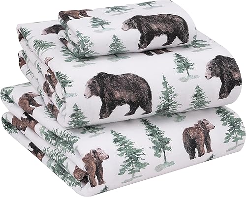 Vista 280 de RUVANTI Sábanas de franela 100% algodón King 4 piezas Celestial Stag Ciervo celestial