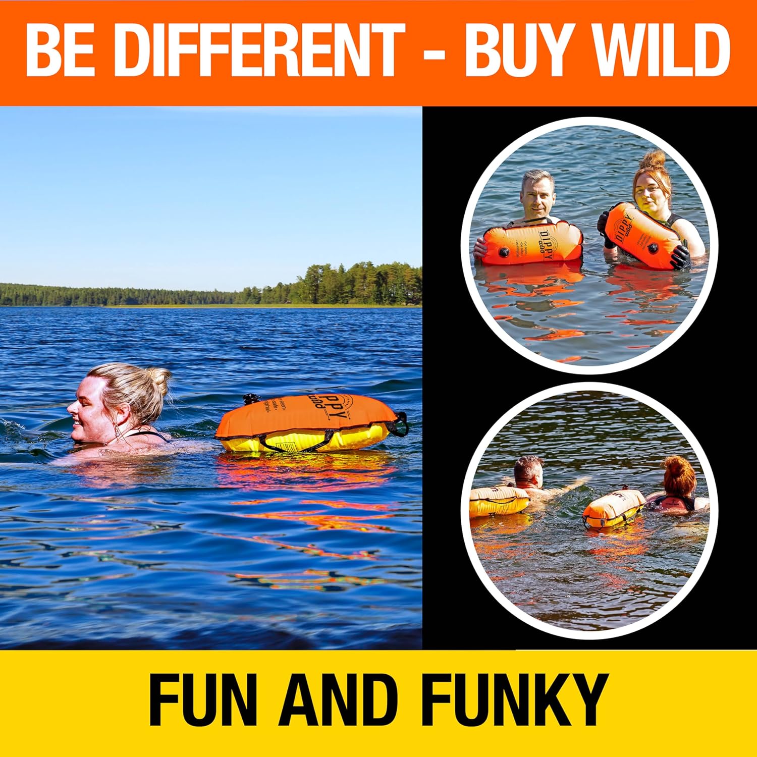 Wild Swim Buoy for Open Water Swimmers | Waterproof Tow Float Swim Bubble for Adults | Triathlon Buoy Float | Swimmer Gear | Wild Swimming Accessories