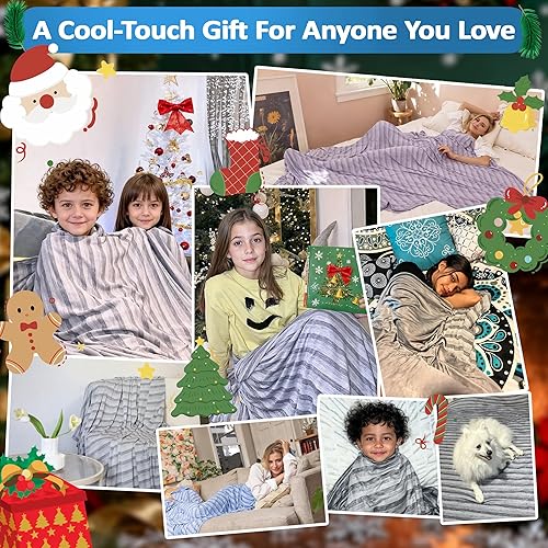 Miniatura 5 de Ailemei Direct Manta refrescante para personas que duermen con calor, efecto frío de doble cara, manta de verano ligera y transpirable para sofá,