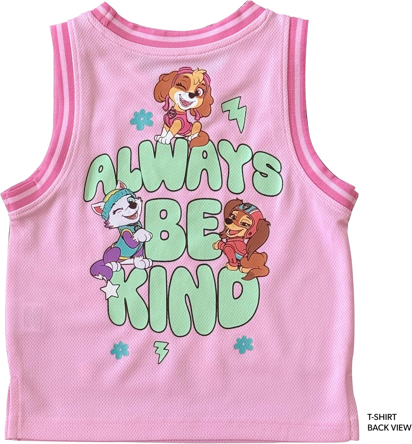 Paw Patrol Girls Skye Liberty Everest Mesh Basketball Jersey and Shorts Set, Pink