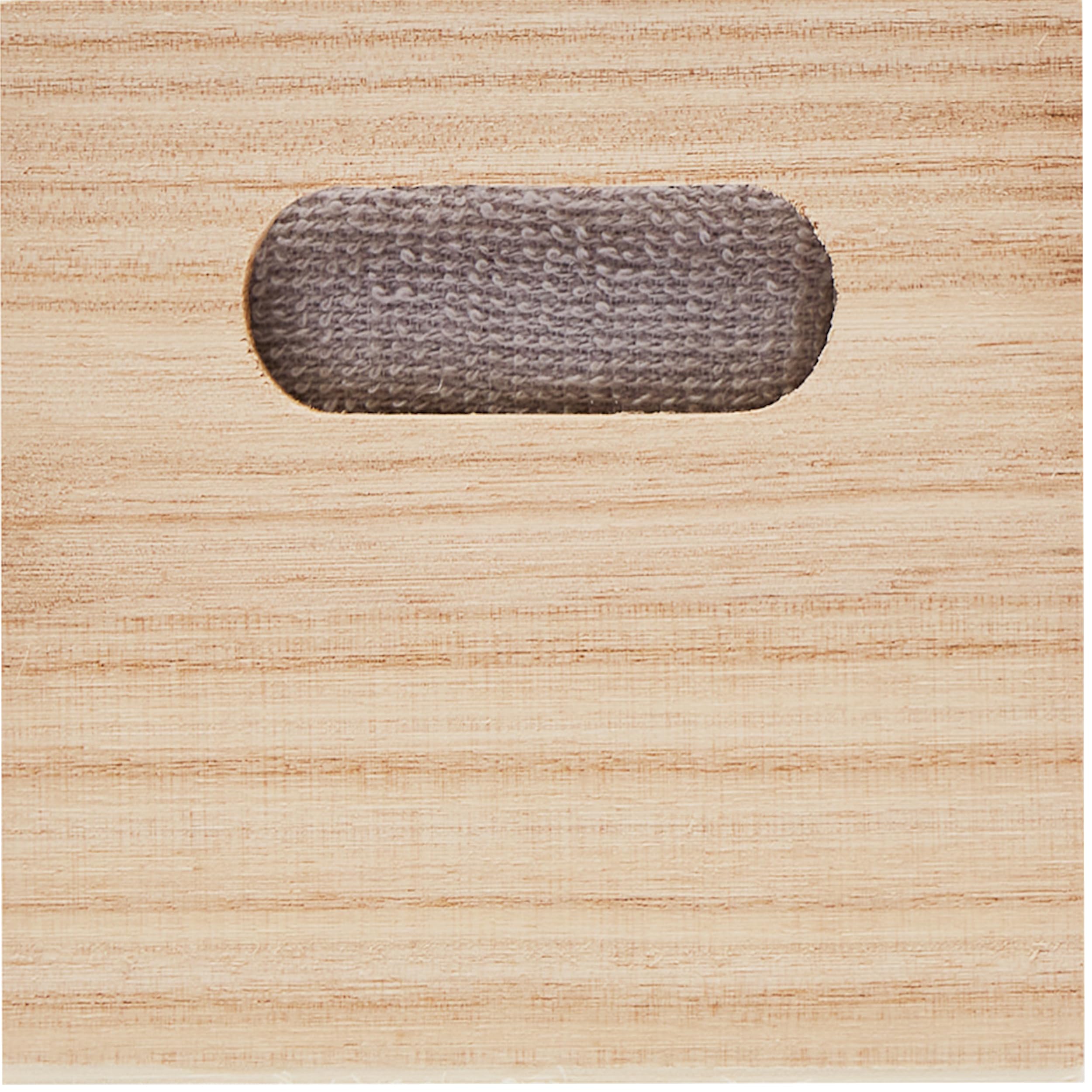 Juego de 4 toallas de invitados algodón 300 g/m² 31x28 cm caja de madera gris claro