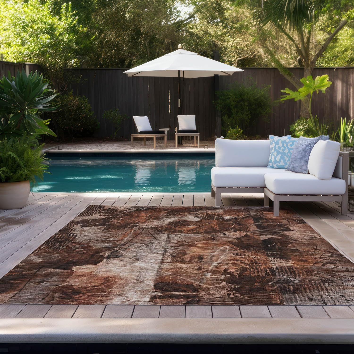 Addison Rugs Chantille ACN560 Orange 3' x 5 Indoor Outdoor Area Rug, Stain Resistant, Machine Washable, Non Shedding, Bedroom, Living Room, Dining Room, Kitchen Rug