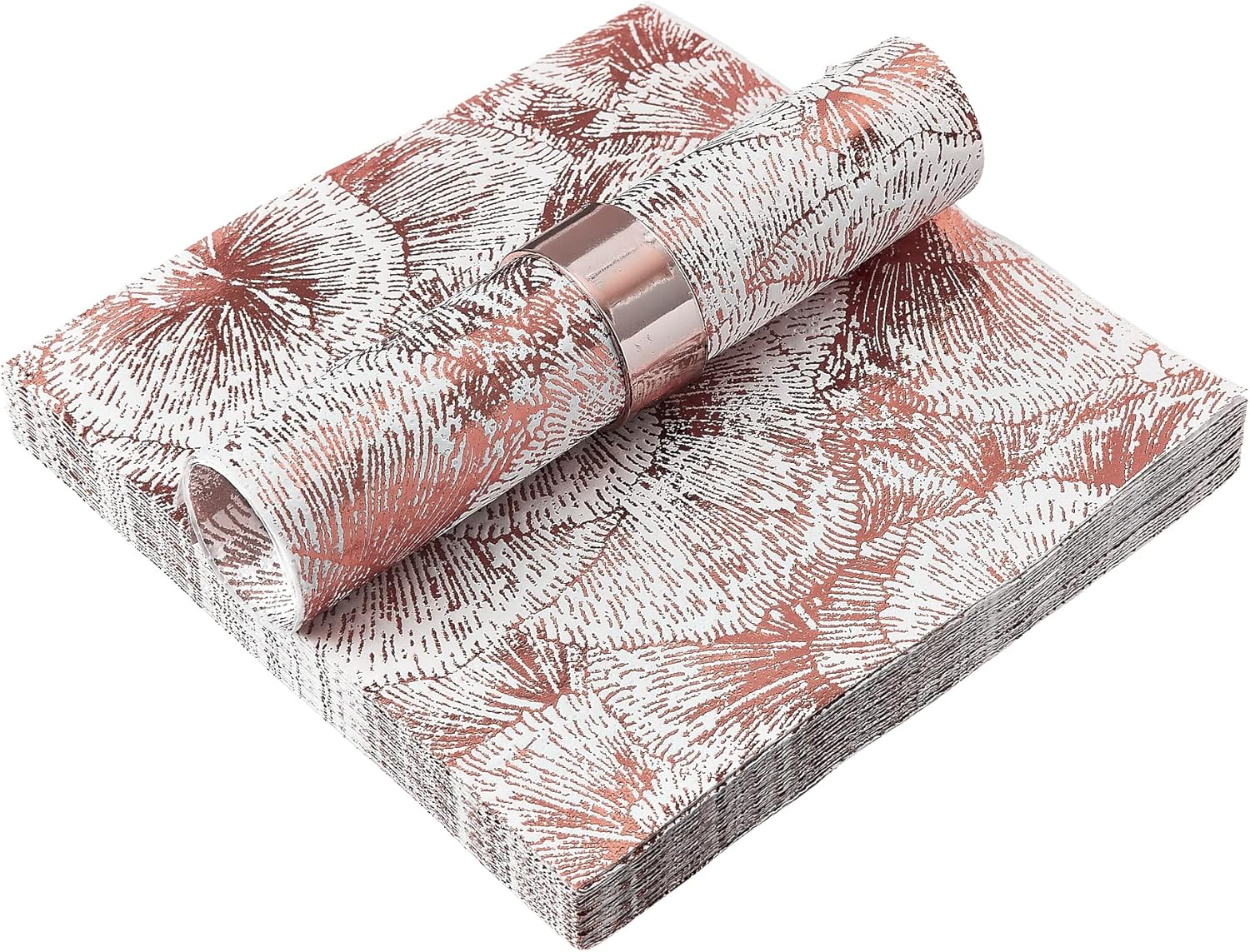 SILVER SPOONS Elegant Floral Disposable Napkins, 18 Wedding