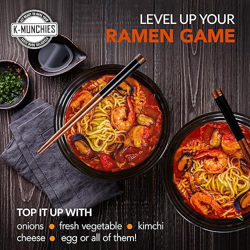 Miniatura 5 de Pulmuone - Fideos coreanos Ramyun no fritos, paquete de 4 fideos instantáneos coreanos sabor Jjamppong - Fácil de cocinar auténtico ramen coreano