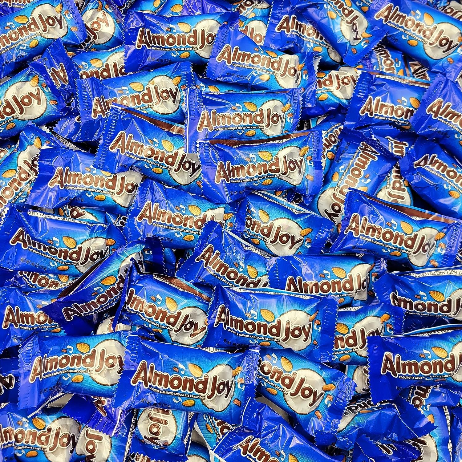 Yummy Chew Almond Joy Miniature Bars - Coconut, Almond and Milk Chocolate Candy Bars – 100 Individually Wrapped Chocolate Bars – 3lb Bulk Party Pack