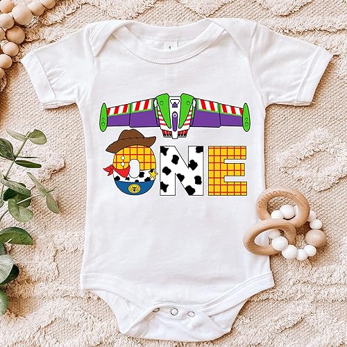 Miniatura 2 de toy first birthday shirt birthday outfit story 1 year shirt girl boy toy shirt one story toy birthday shirt one birthda shirt (12 month)