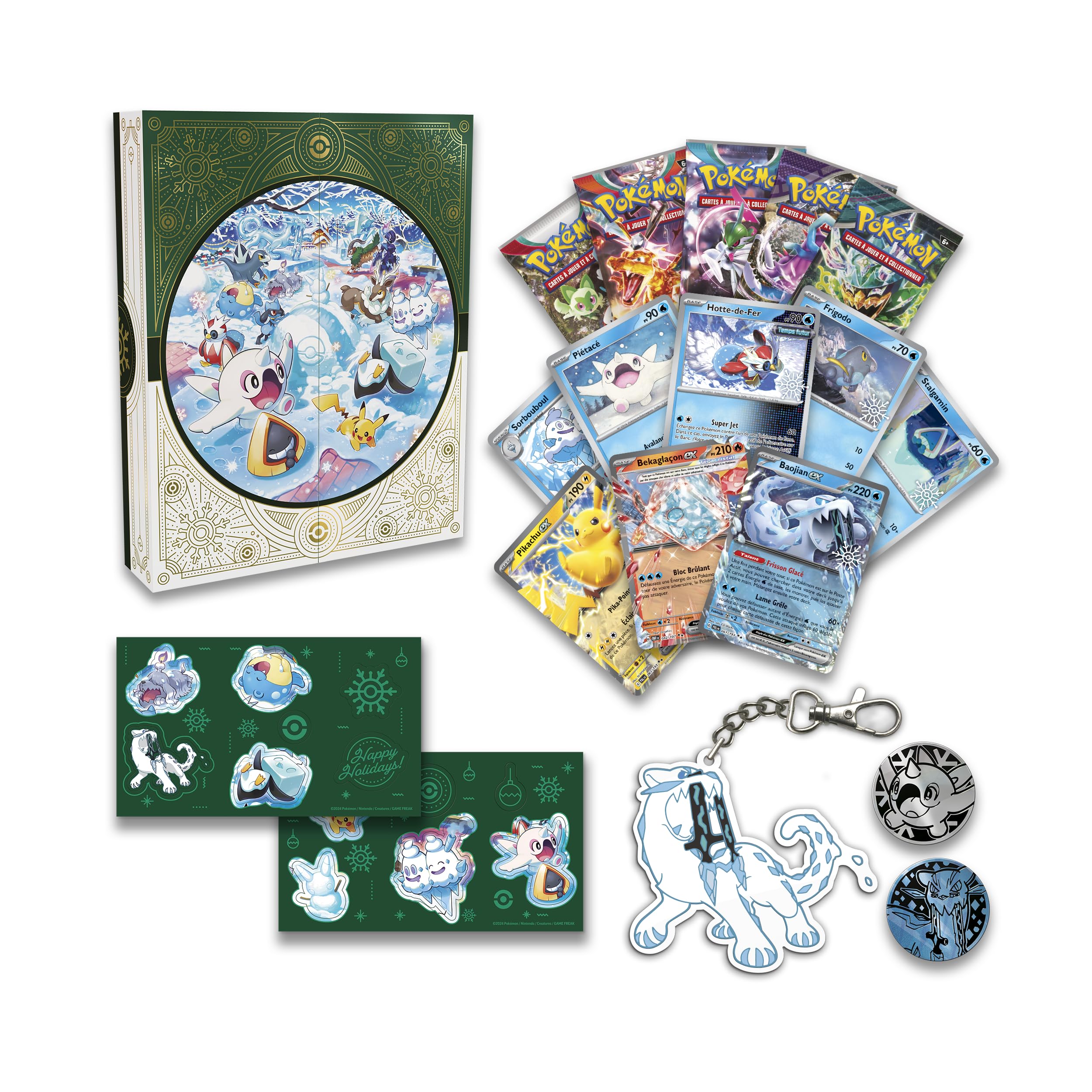 Pokémon TCG: Weihnachtskalender (8 glänzende Promokarten, 5 Booster und mehr)