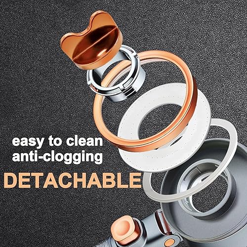 Miniatura 5 de Cabezal de ducha filtrado con rociador de mano para el cuidado de la piel y el cabello, cabezal de ducha turbo de alta presión con 3 modos de alta