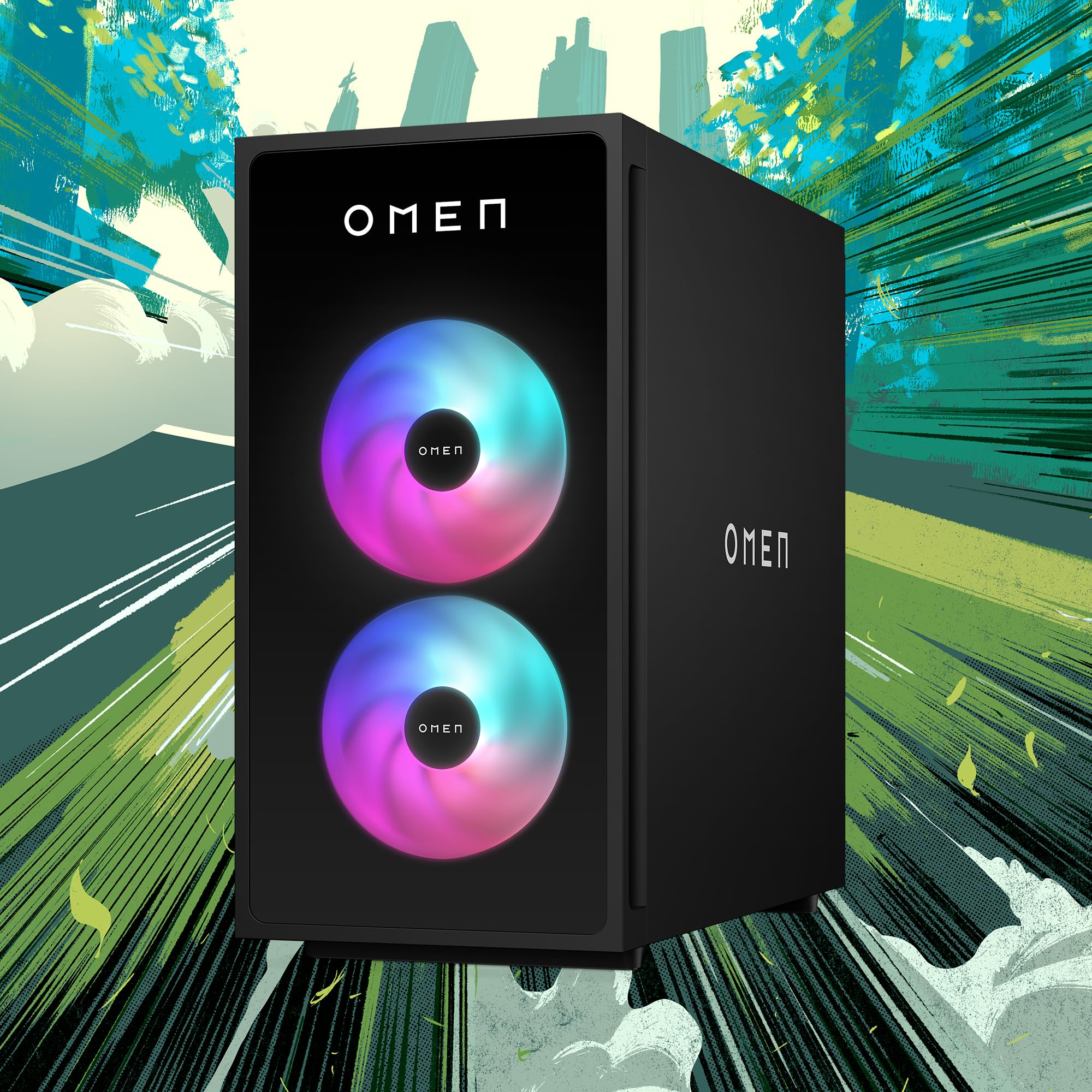 HP Gaming OMEN 35L GT16-1003ns (Processore AMD Ryzen 5 9600, 32 GB RAM, 1 TB SSD, NVIDIA GeForce RTX 5060, FreeDOS) - Nero