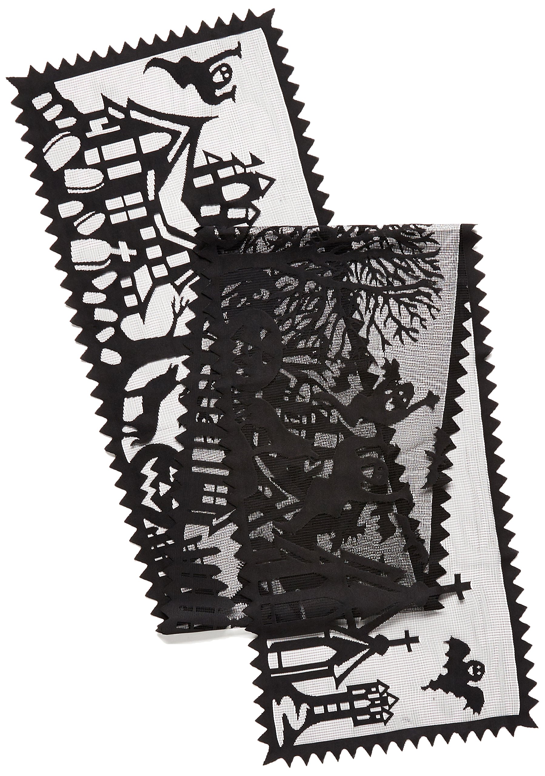 Heritage Lace Spooky Hollow 14-Inch by 72-Inch Runner, Black