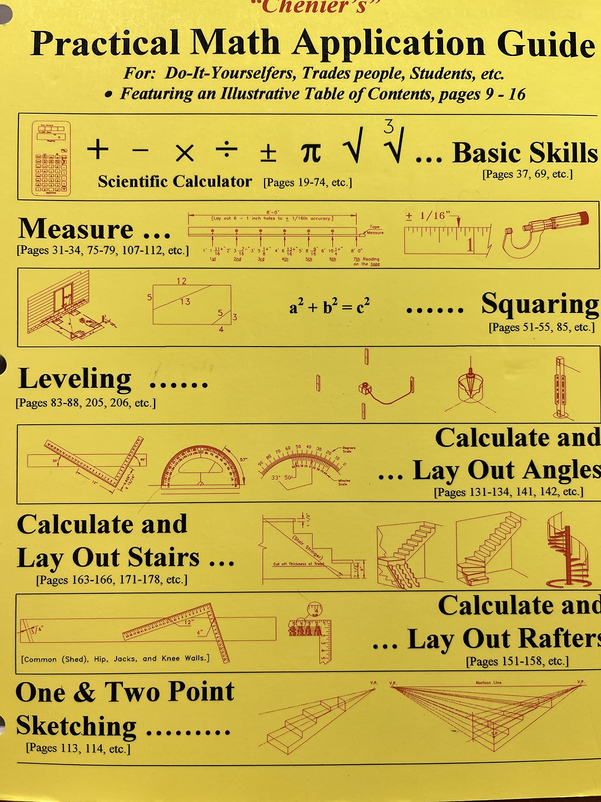 Chenier's Practical Math Application Guide: For Do-it-yourselfers, Trades People, Students, Etc.