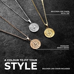 送料関税込【CRAFTD London】Compass Pendant Rose Gold☆国内発 送料