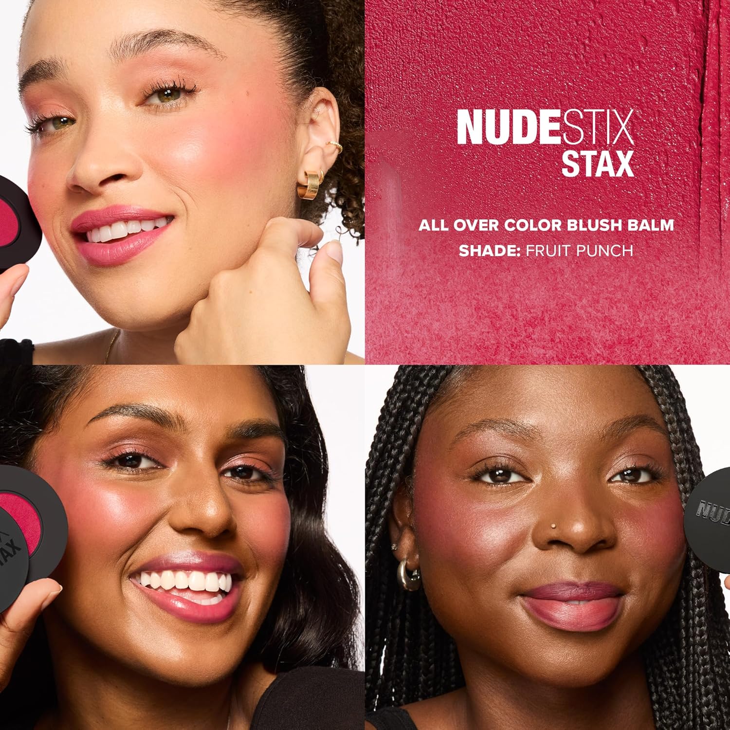 Nudestix STAX All Over Color Blush Balm – Multi-Use Cream Blush for Cheeks, Eyes & Lips with Soft Matte Finish