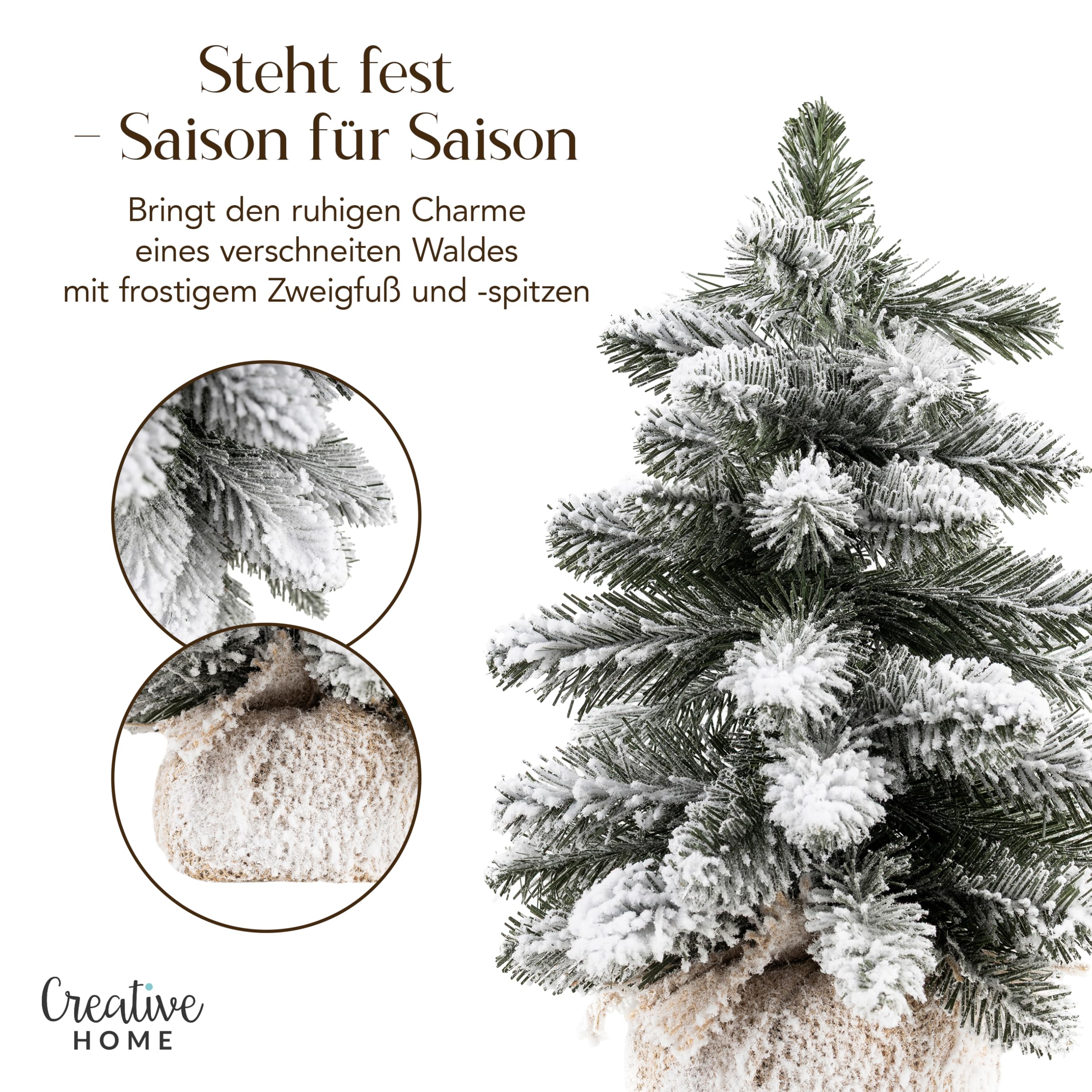 Amazon.de: Creative Home Knstlicher Weihnachtsbaum mit Schnee | Tannenbaum  Knstlich im Jutesack | 40 cm | Deko Christbaum Klein fr Tisch  Fensterbrett Bro | Innen, Auen | Geschenk Dekoration Weihnachtsdeko