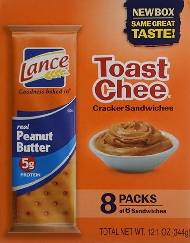 Vista 49 de Lance Galletas sándwich, mantequilla de maní ToastChee, 20 paquetes envueltos individualmente, 6 sándwiches cada uno