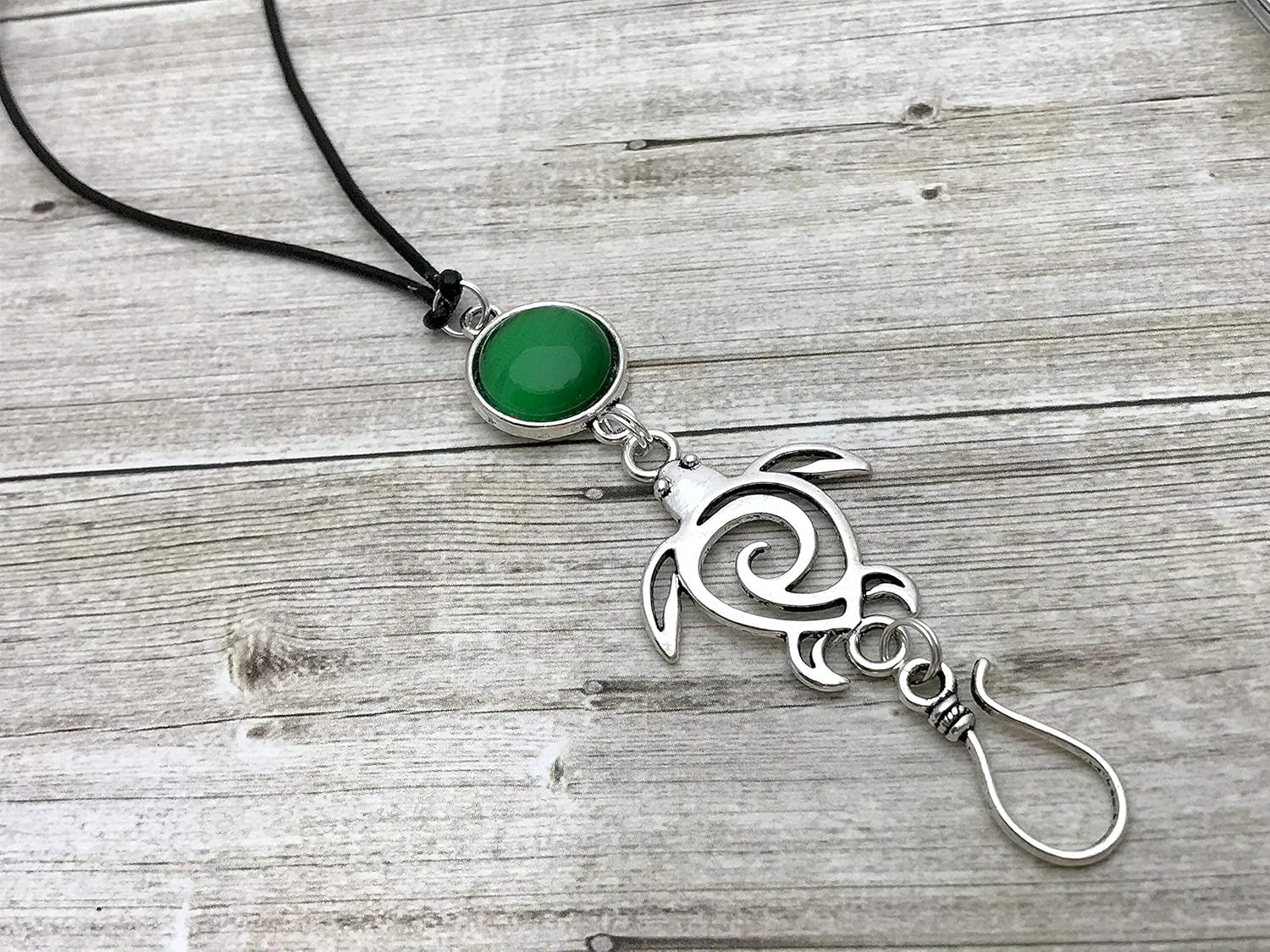 Adjustable Sea Turtle Portuguese Knitting Necklace with Hook