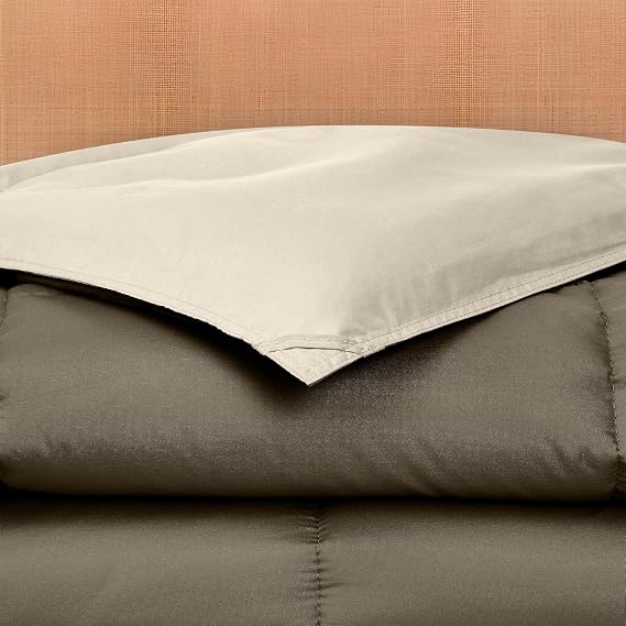 Modern Threads Down Alternative Reversible Comforter Taupe/Champagne King