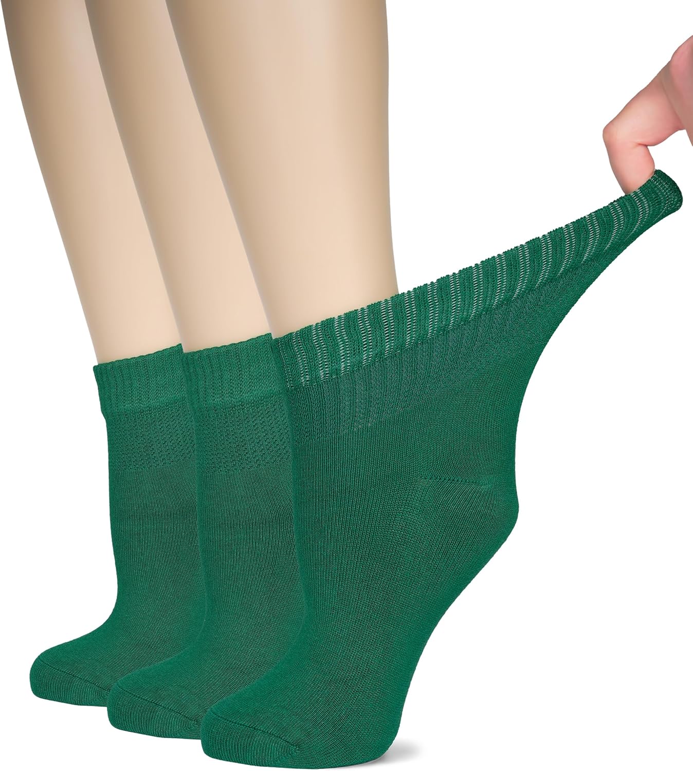 Hugh Ugoli Women's Rayon Ankle Loose Fit Diabetic Socks, Soft, Seamless Toe, Wide Stretchy, Non-Binding Top, 3-6 Pairs