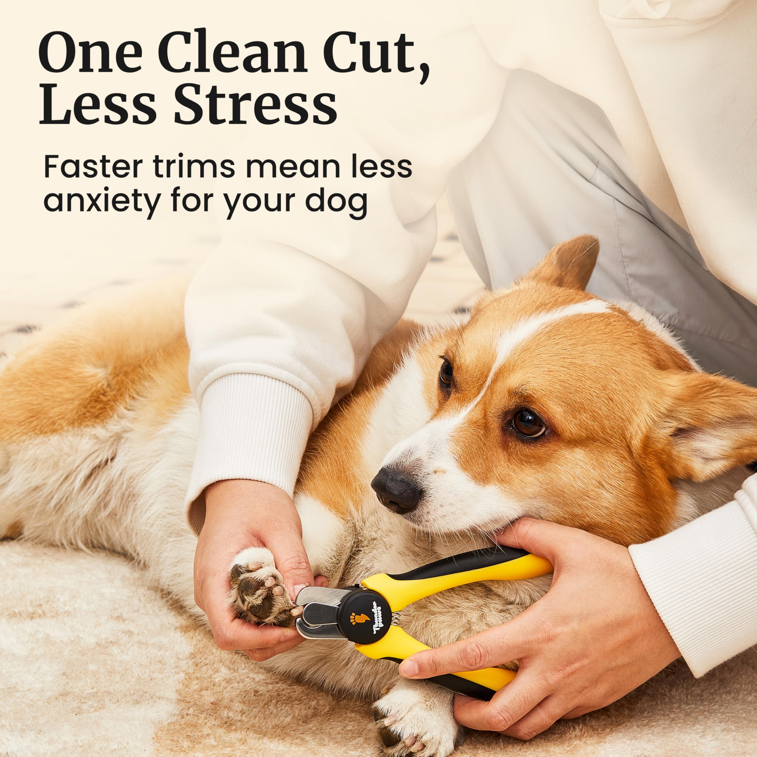 LED Dog Nail Clippers with Light, Trimmers with Protective Guard, Quick Sensor, Safety Lock and Nail File - Suitable for Large and Small Dogs & Cats (Yellow, LED) - image 4