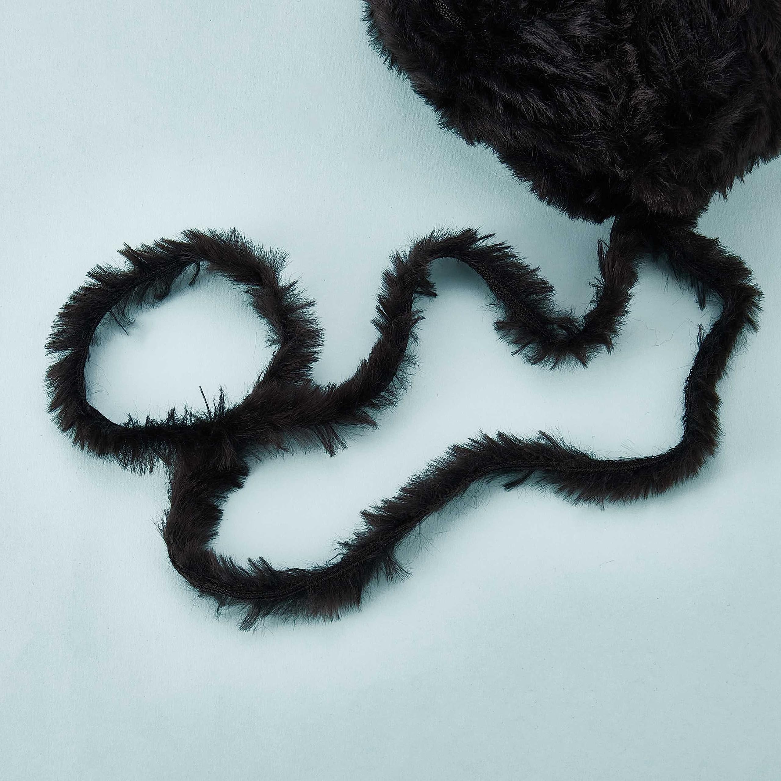 BEEFLYING 2 Roll Super Soft Fur Chunky Fluffy Faux Fur Yarn for Crochet Knit Blanket Rug Clothes - 2×30m(2×32.8yds,51g×2)-Black - Image 4