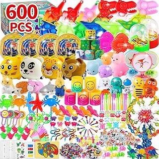 600 PCS Party Favors for Kids 4-8-12, Goodie Bag Stuffers Treasure Chest for Kids Prizes Classroom Reward Box Toys,Carnival Prizes Birthday Gift Bags Pinata Fillers Bulk Fidget Sensory Toys