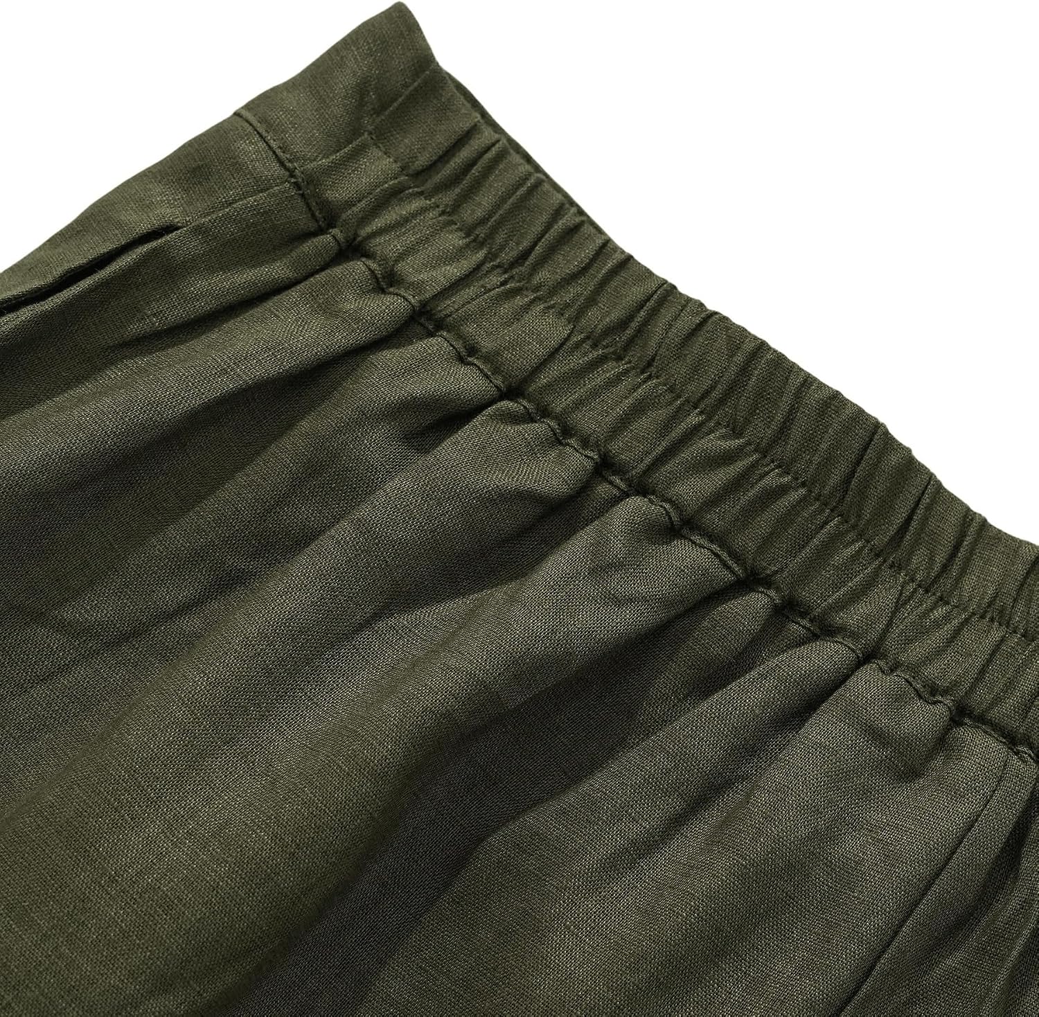 Amazhiyu Women's 100% Linen Summer Casual High Waisted Shorts with Pockets