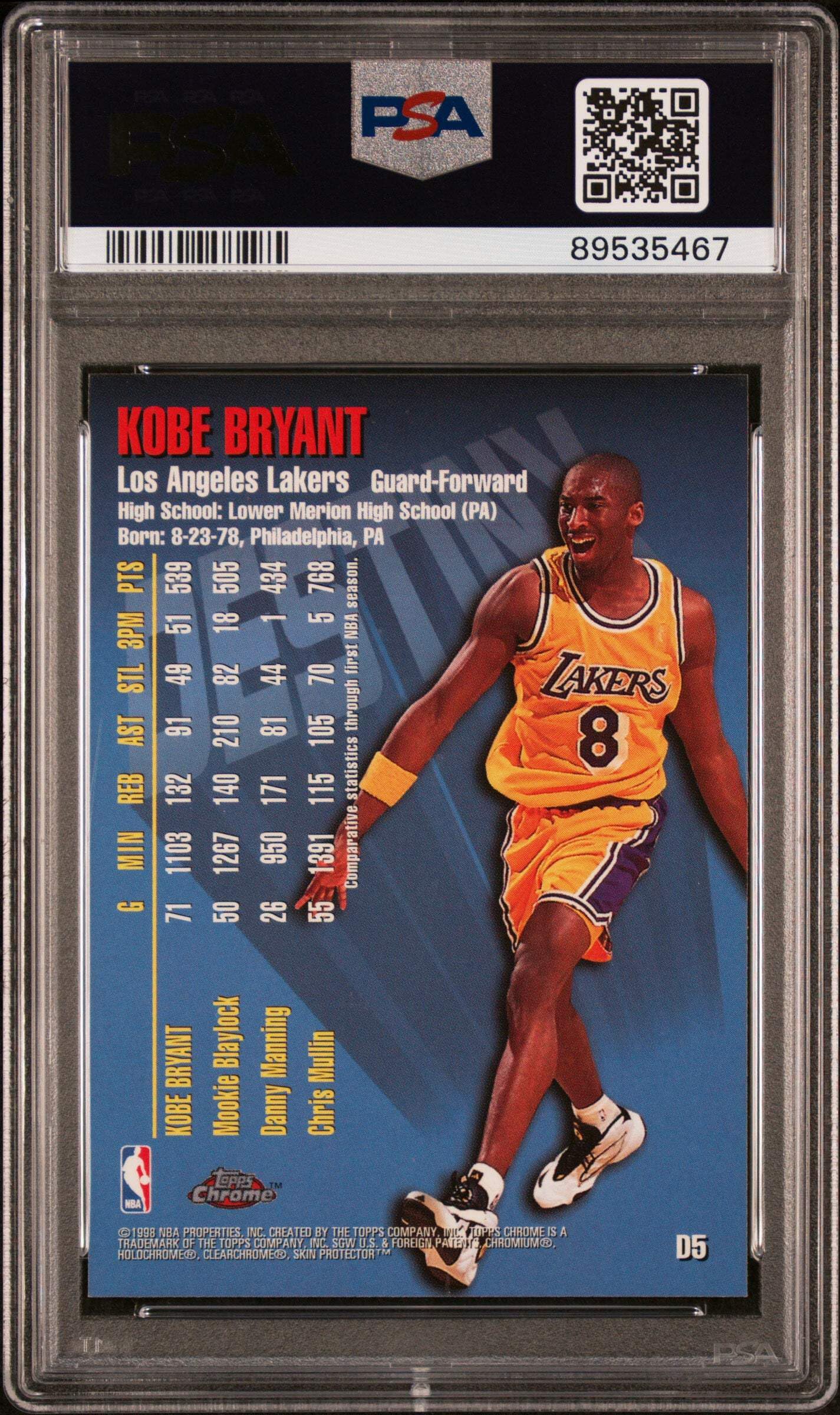 NBAカード1997 topps chrome set kobe bryant Amazon.com: Graded 1997 Topps Chrome Destiny Kobe Bryant #D5