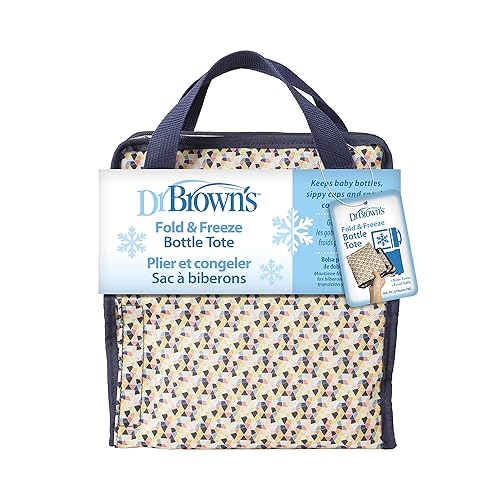 Dr. Brown's Bolsa de viaje con aislamiento para biberones, almacena hasta 6 biberones, multicolor geométrico, sin BPA