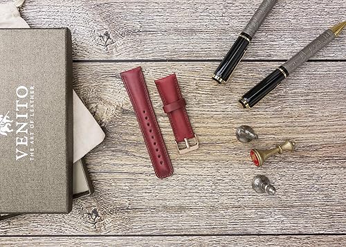 Vista 41 de Tivole - Correa de reloj de cuero de alta calidad hecha a mano compatible con Samsung Galaxy Watch 1.811 in/Gear S3 Frontier/Gear S3 Rosa nude