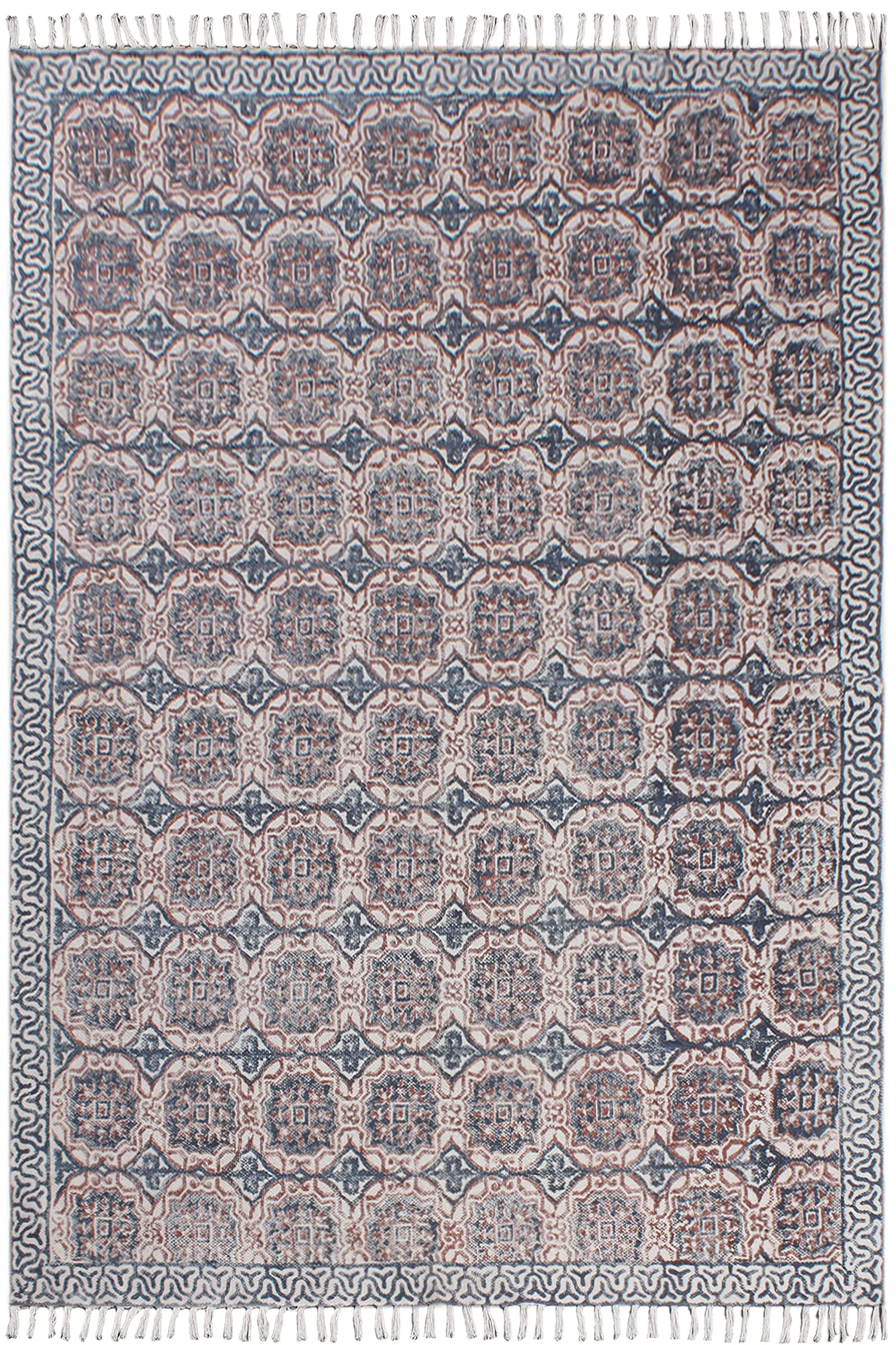 Tapis Kilim motif géométrique en coton pour salon et chambre