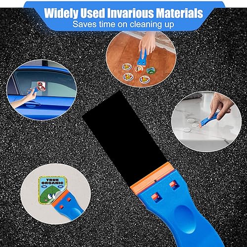 Miniatura 7 de Raspador de hoja de afeitar de plástico, 2 piezas de herramienta raspadora con 20 cuchillas de plástico, removedor de raspador de limpieza para