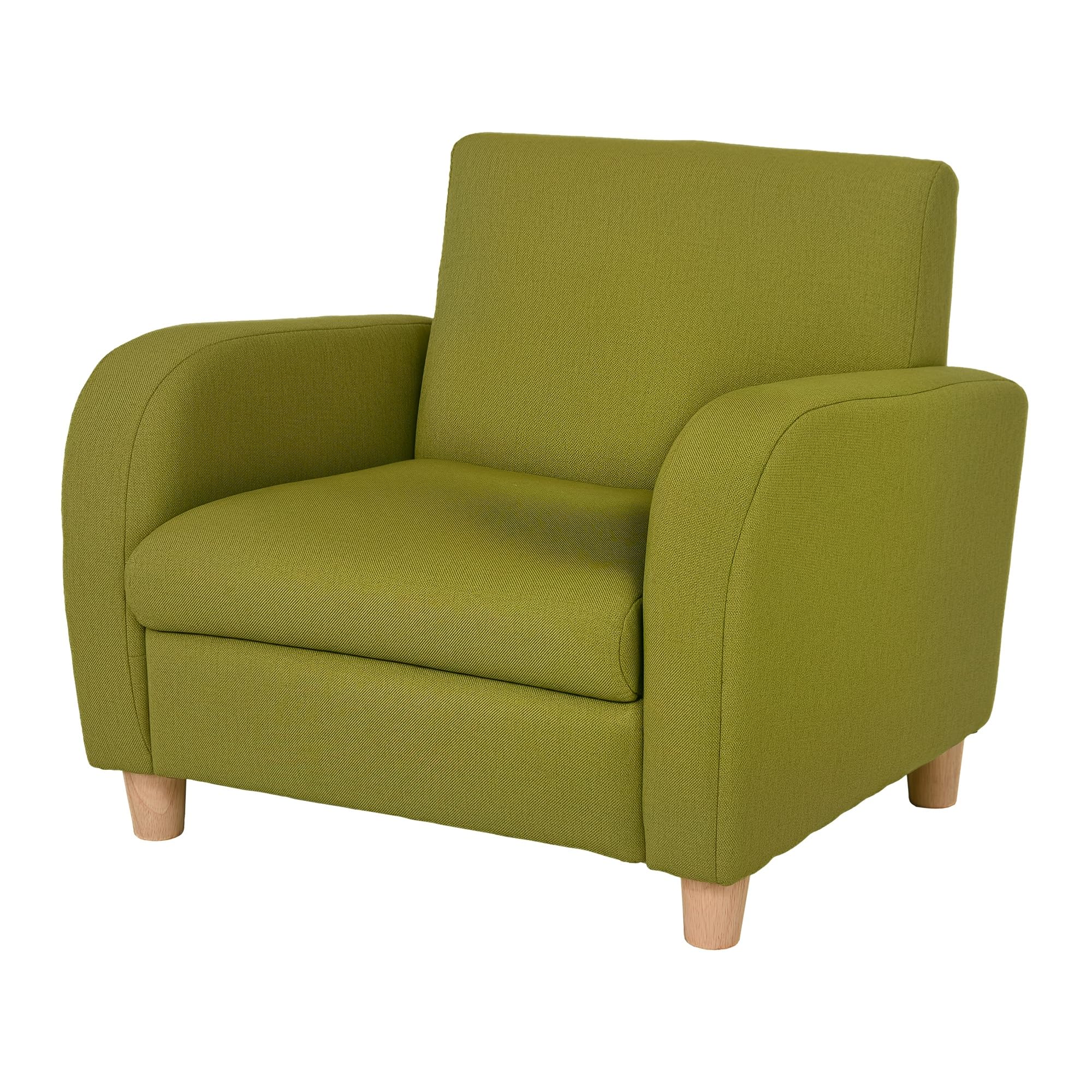 HOMCOM Children's Armchairs Toddler Chair Wood Frame Anti-Slip Legs High Back Bedroom Playroom Furniture Green