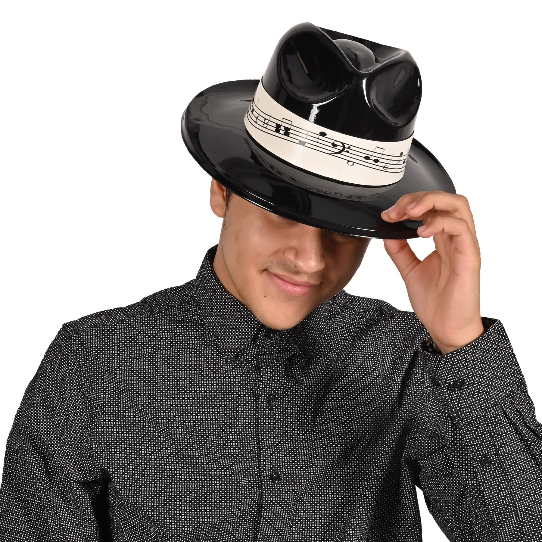 Beistle Partyhüte aus Kunststoff, Musiknoten, Partyhüte, Gastgeschenke für Geburtstage, Band-Konzerte und Aufführungen, Einheitsgröße, Schwarz/Weiß, 3 Stück