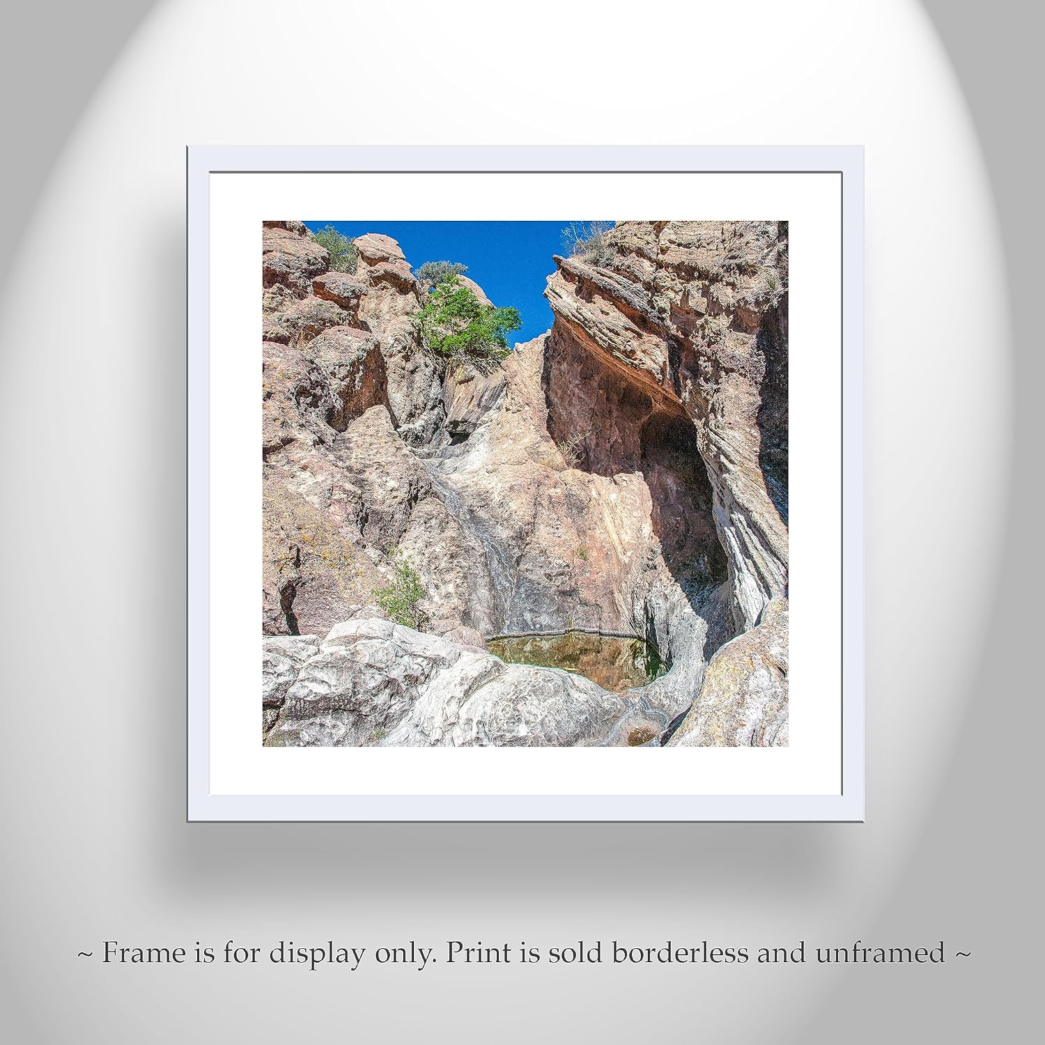 Arizona Desert Canyon Pool Photograph on Square Print