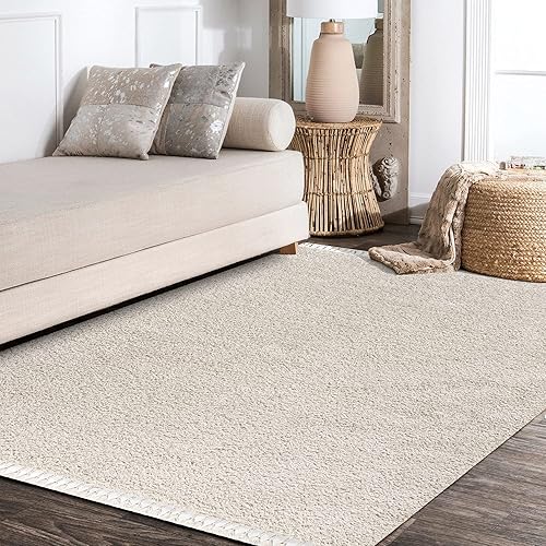 Miniatura 6 de JONATHAN Y MCR100D-3 Mercer Shag - Alfombra de felpa con borlas para interiores, bohemio, moderno, contemporáneo, sólido, fácil de limpiar, para