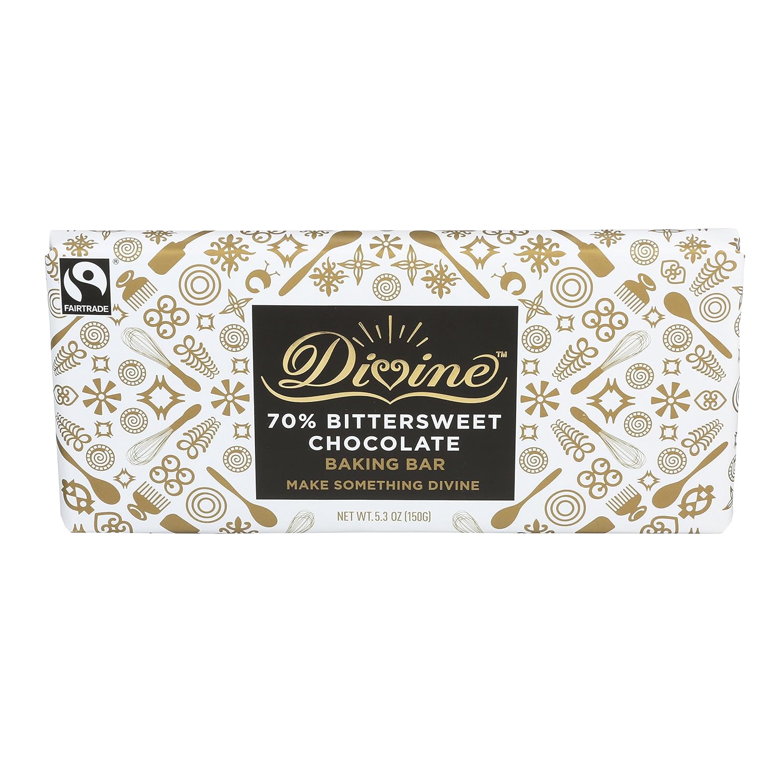 Divine Chocolate 70 Bittersweet Chocolate Baking Bar, 5.3