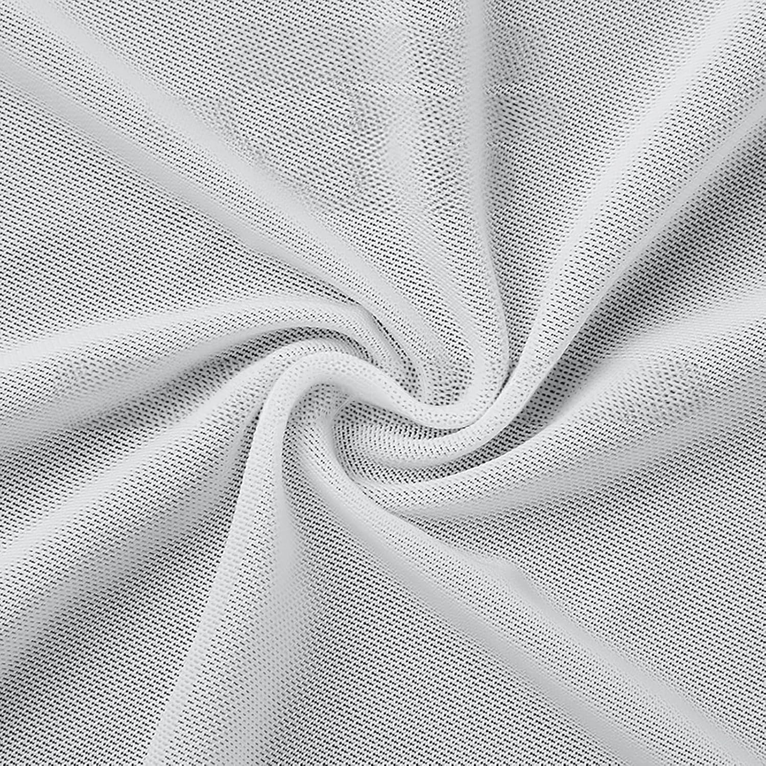 Stretchy Mesh Fabric for Swimwear, Activewear, and Dance Costumes, Polyester Spandex Power Mesh, White Performance Material