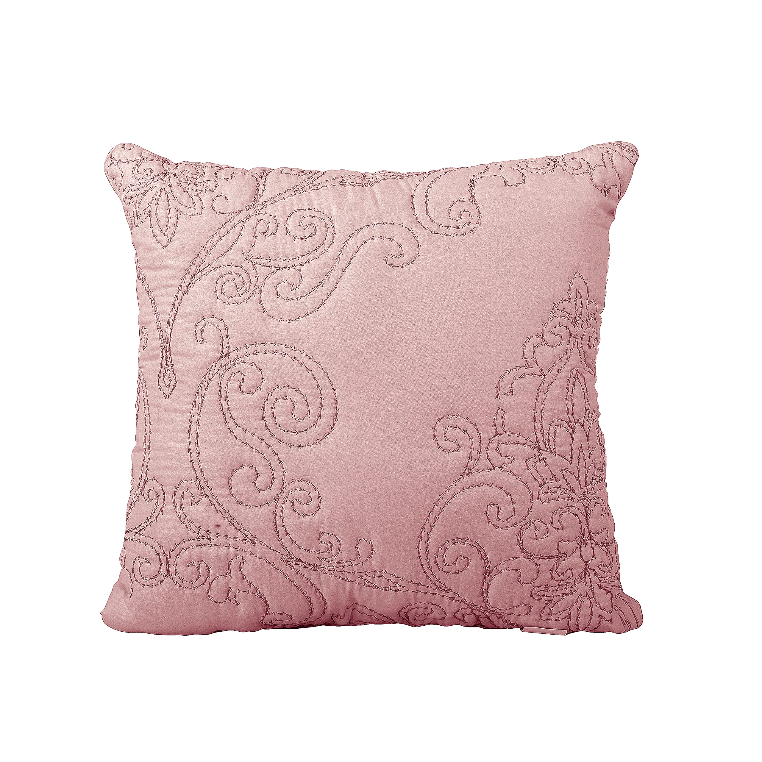 Home Soft Things Damask 4 Piece Bedspread Set, Scalloped Edge Reversible Quilt Coverlet Comforter Prewashed Bedding Set, Matelasse Embossed Floral Solid Pattern,Dusty Pink Oversize King(120" x 120")