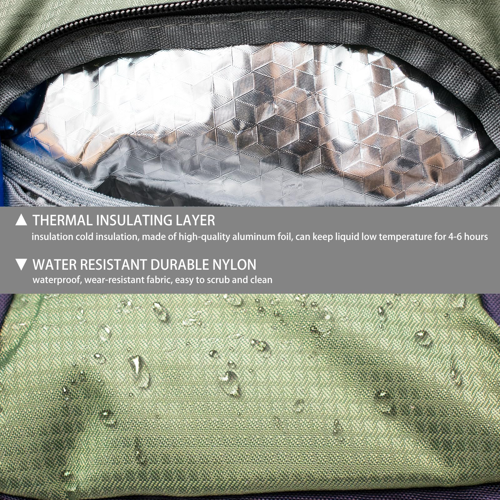 Mochila de hidratación de 25 litros con bolsa de agua de 70 onzas. Mochila de senderismo con almacenamiento. Mochila de agua ligera aislada para correr, escalar, ciclismo, senderismo, ciclismo (verde)