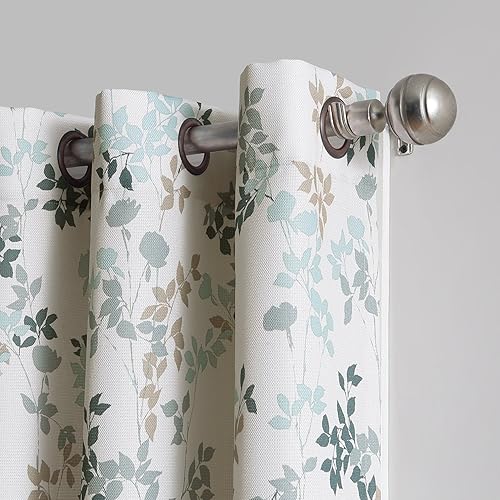 Miniatura 2 de N 918 Marra - Panel de cortina semitransparente con ojales y estampado floral 48 x 63 pulgadas puerto